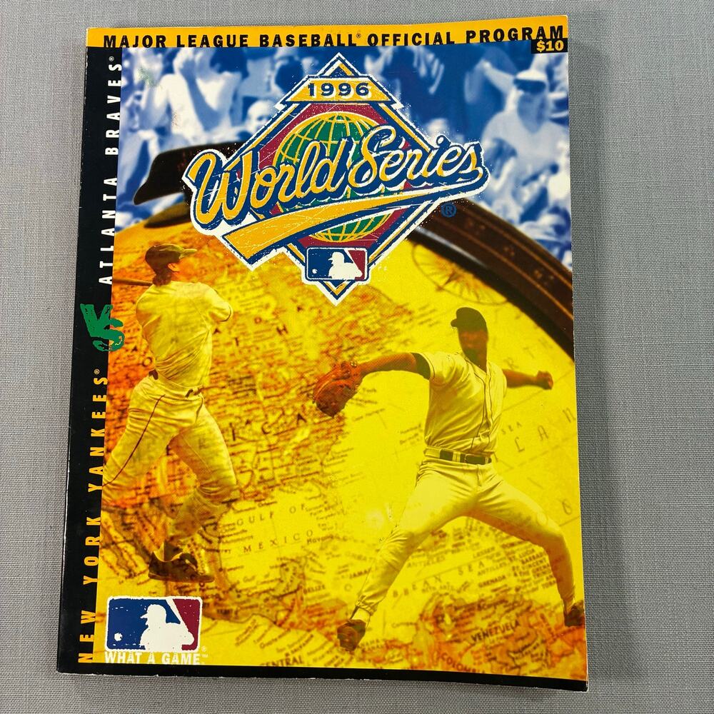 1996 World Series Official Program Yankees Braves w/ Game 1 Notes Vintage MLB